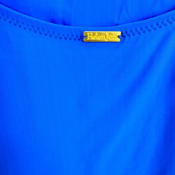 Helen Jon Women's Twist Bandeau One Piece Ruched Swimsuit Blue Size Sample XS - Picture 7 of 14